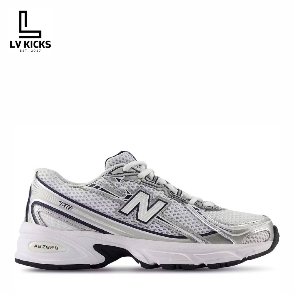 New Balance 740 White Metallic Silver Navy