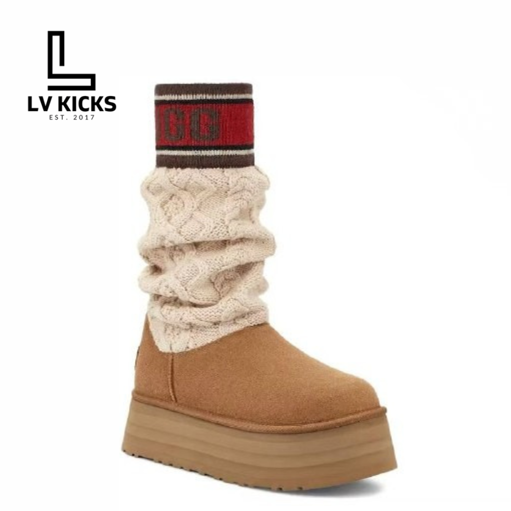 UGG Classic Sweater Letter Boot Chestnut