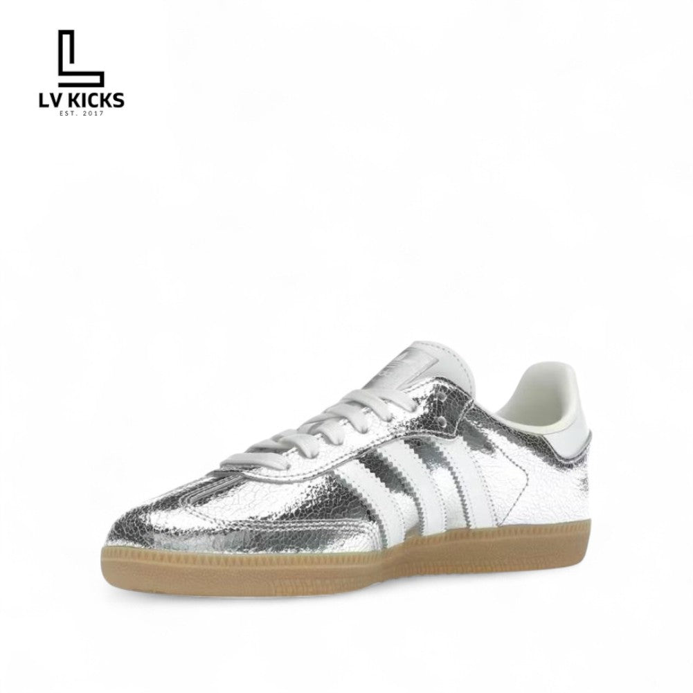 adidas Samba OG Silver Metallic Cracked Leather