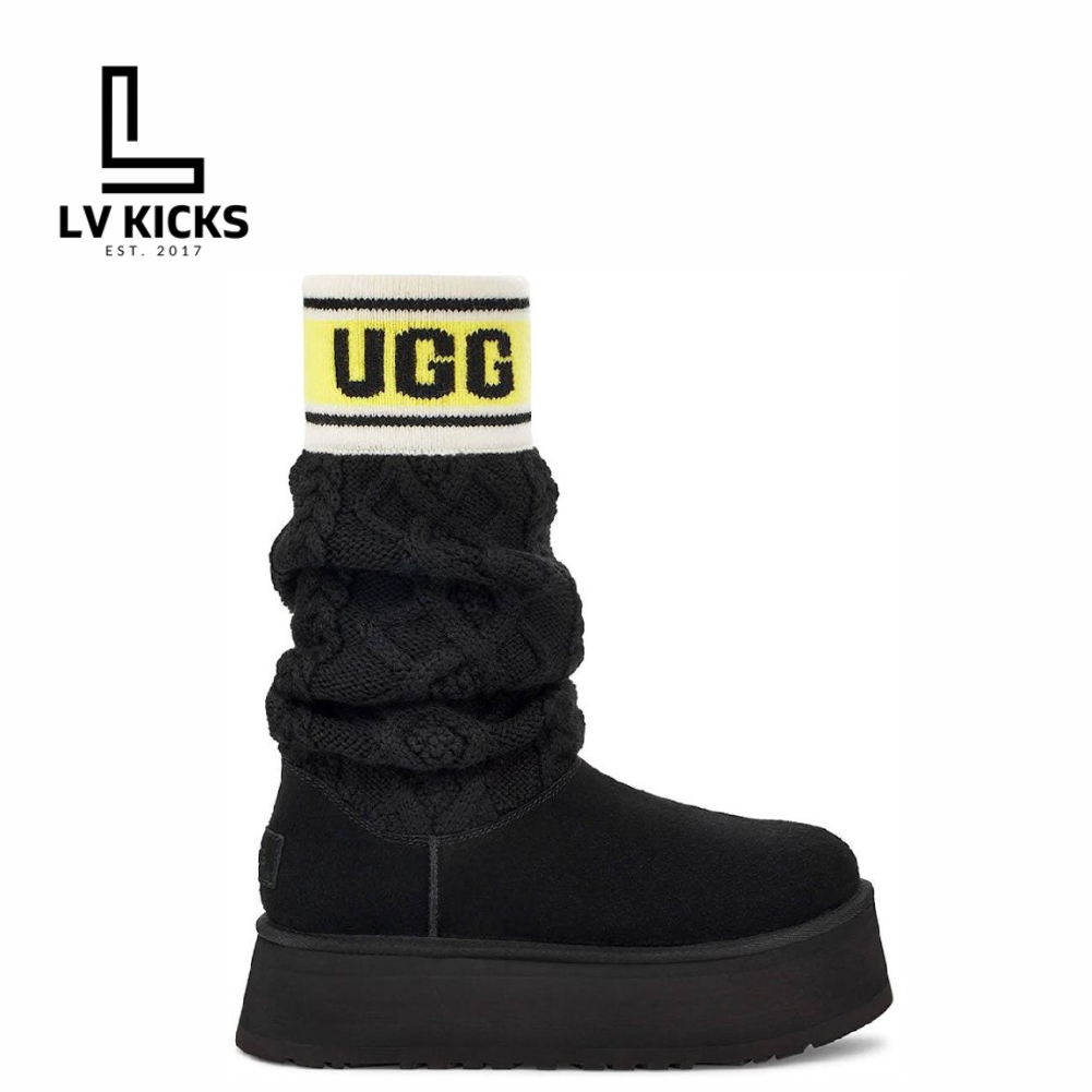 UGG Classic Sweater Letter Boot Black